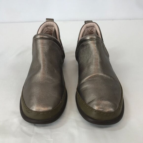TARYN ROSE ~ WOMENS 7.5 ~ METALLIC GOLD FREDDIE SLIP ON BOOTIE BOOT - Picture 3 of 8